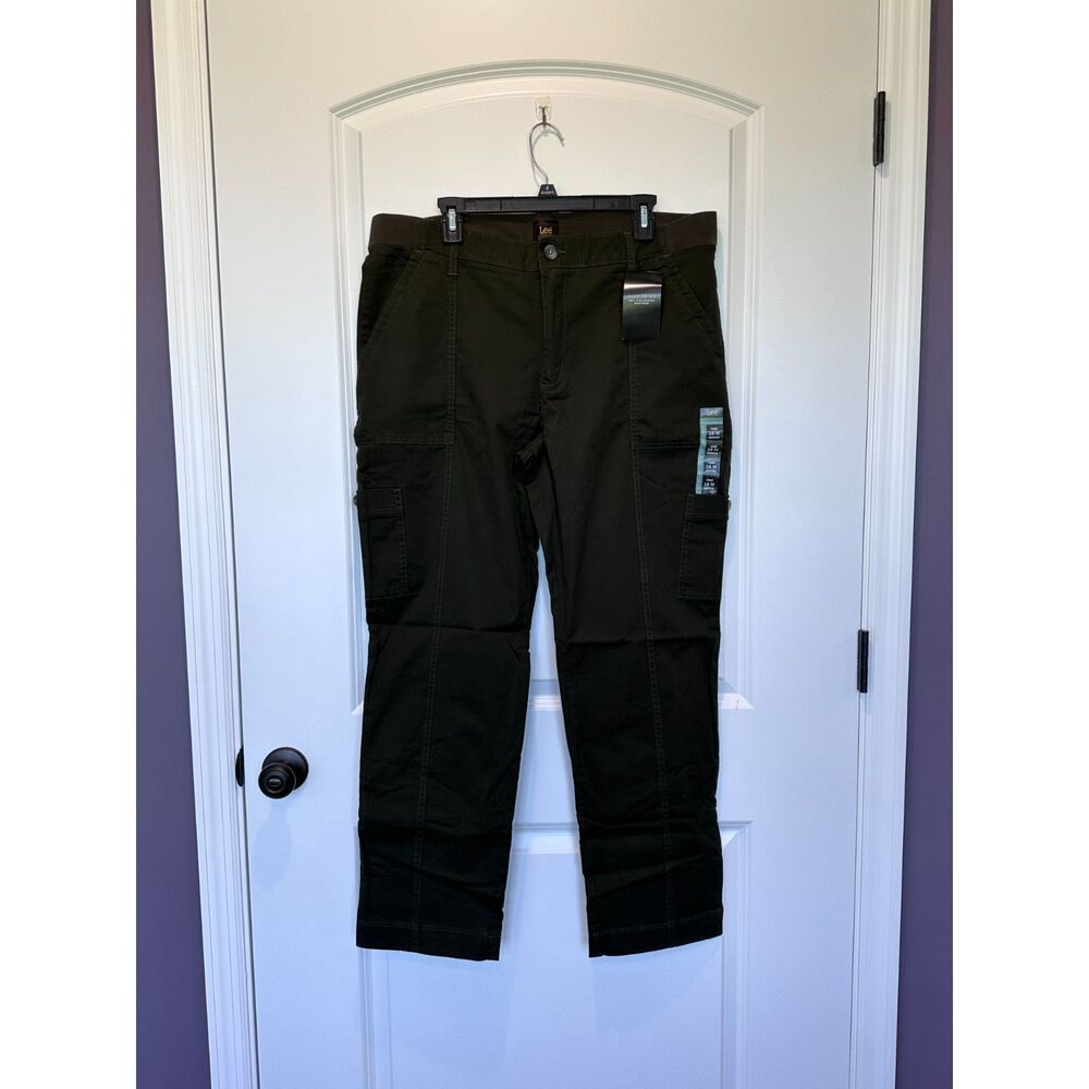 NWT Lee Utility Pant Mid Rise Cargo Army Green Size 18